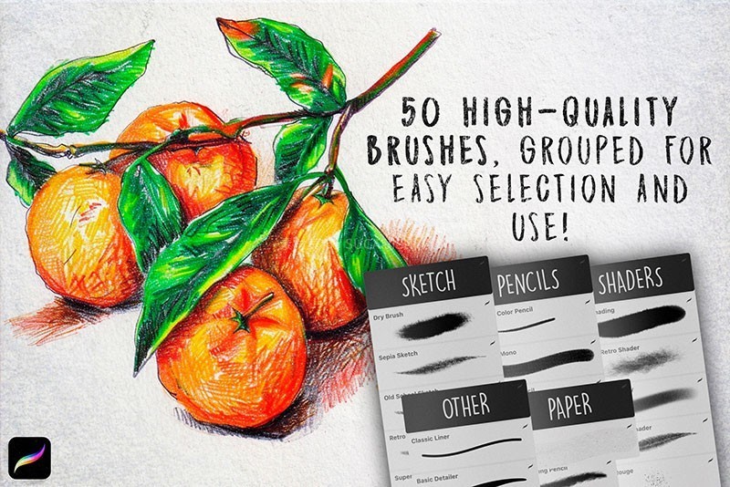 Procreate复古治愈感彩铅笔刷